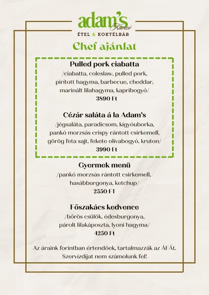 Chef ajánlat